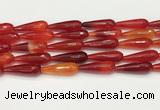 CTR457 15.5 inches 10*30mm faceted teardrop agate beads wholesale