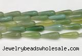 CTR460 15.5 inches 10*30mm faceted teardrop agate beads wholesale