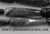 CTR48 15.5 inches 10*40mm faceted teardrop eagle eye jasper beads