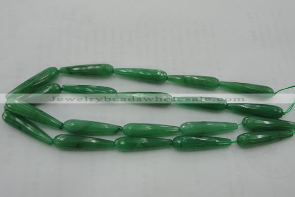 CTR50 15.5 inches 10*40mm faceted teardrop green aventurine beads