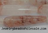 CTR57 15.5 inches 10*40mm faceted teardrop pink quartz beads