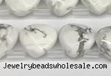 CTR603 Top drilled 10*10mm faceted briolette white howlite beads