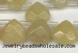 CTR604 Top drilled 10*10mm faceted briolette yellow aventurine beads