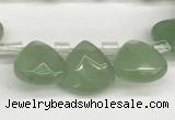 CTR607 Top drilled 10*10mm faceted briolette green aventurine beads