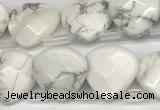 CTR633 Top drilled 13*13mm faceted briolette white howlite beads