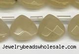 CTR634 Top drilled 13*13mm faceted briolette yellow aventurine beads