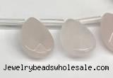 CTR660 Top drilled 10*14mm faceted briolette rose quartz beads