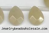 CTR663 Top drilled 10*14mm faceted briolette yellow aventurine beads