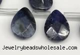 CTR672 Top drilled 10*14mm faceted briolette sodalite beads