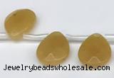 CTR694 Top drilled 12*16mm faceted briolette yellow aventurine beads