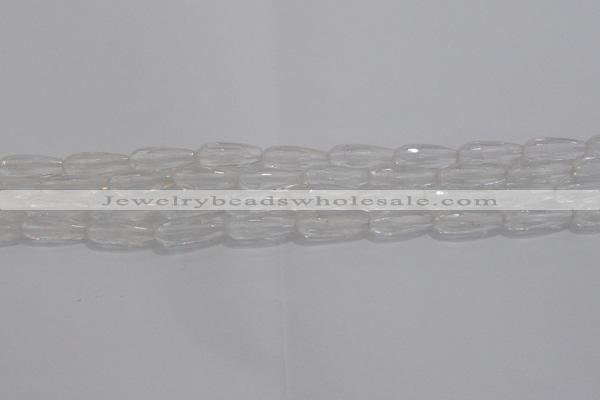 CTR70 15.5 inches 6*16mm faceted teardrop white crystal beads