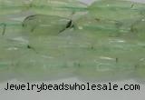 CTR72 15.5 inches 6*16mm faceted teardrop green rutilated quartz beads