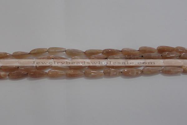 CTR73 15.5 inches 6*16mm faceted teardrop moonstone gemstone beads