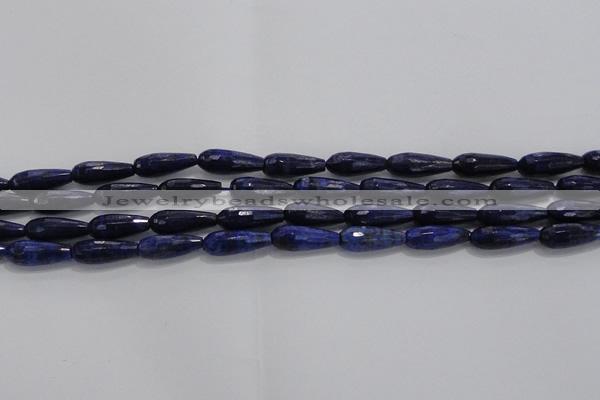 CTR76 15.5 inches 6*16mm faceted teardrop lapis lazuli beads