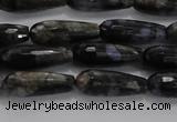 CTR78 15.5 inches 6*16mm faceted teardrop grey opal gemstone beads