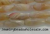 CTR80 15.5 inches 6*16mm faceted teardrop yellow agate beads