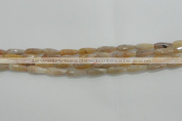 CTR80 15.5 inches 6*16mm faceted teardrop yellow agate beads