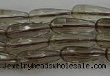 CTR85 15.5 inches 6*16mm faceted teardrop smoky quartz beads