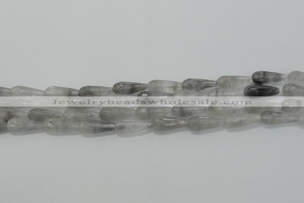 CTR90 15.5 inches 8*20mm faceted teardrop cloudy quartz beads