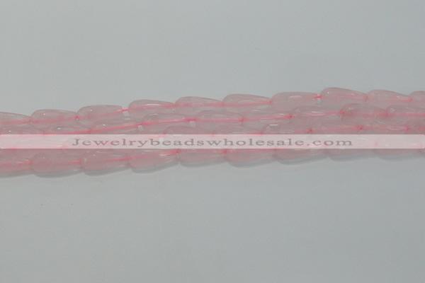 CTR91 15.5 inches 8*20mm faceted teardrop rose quartz beads