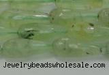 CTR93 15.5 inches 8*20mm faceted teardrop green rutilated quartz beads