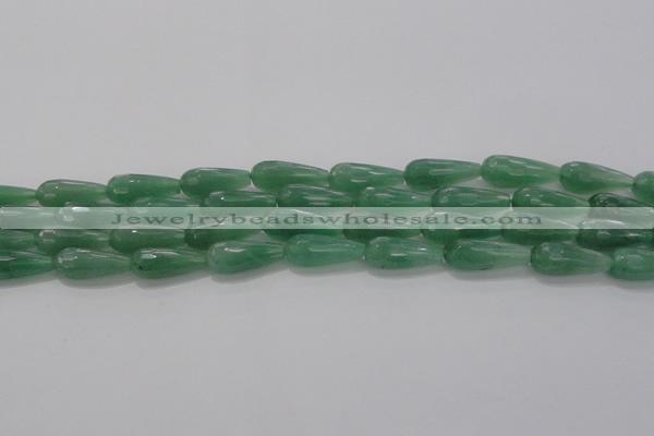 CTR97 15.5 inches 8*20mm faceted teardrop green aventurine beads