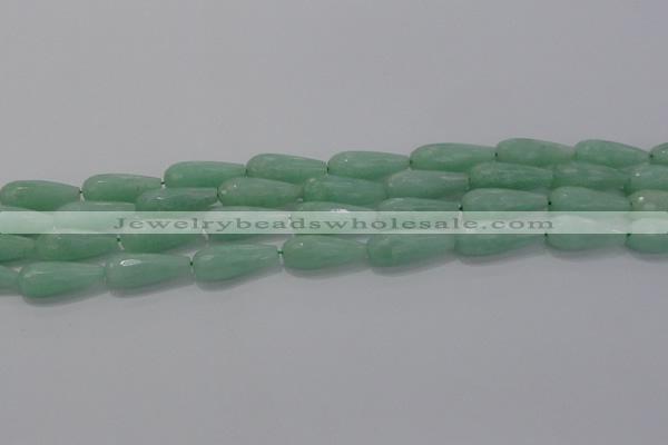 CTR98 15.5 inches 8*20mm faceted teardrop jade gemstone beads