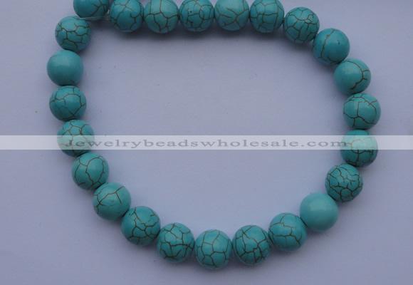 CTU08 15.5 inches 18mm round blue turquoise strand beads Wholesale