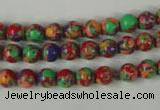 CTU1051 15.5 inches 6mm round synthetic turquoise beads wholesale