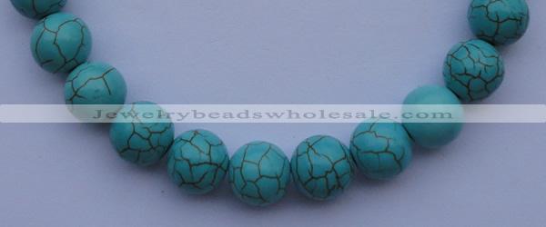 CTU11 15.5 inches 30mm round blue turquoise strand beads Wholesale