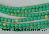 CTU1160 15.5 inches 4mm round synthetic turquoise beads wholesale