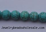 CTU12 15.5 inches 8mm faceted round blue turquoise beads Wholesale