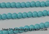 CTU1210 15.5 inches 4mm round synthetic turquoise beads