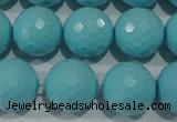 CTU1226 15.5 inches 16mm faceted round synthetic turquoise beads