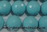 CTU1227 15.5 inches 18mm faceted round synthetic turquoise beads