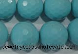 CTU1228 15.5 inches 20mm faceted round synthetic turquoise beads