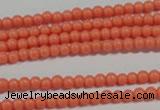 CTU1309 15.5 inches 2mm round synthetic turquoise beads