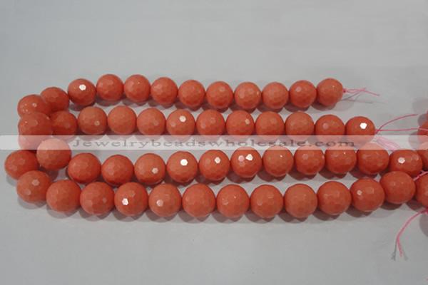 CTU1327 15.5 inches 16mm faceted round synthetic turquoise beads