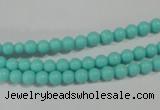 CTU1380 15.5 inches 4mm round synthetic turquoise beads