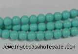 CTU1381 15.5 inches 5mm round synthetic turquoise beads