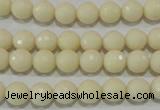 CTU1443 15.5 inches 8mm faceted round synthetic turquoise beads