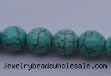 CTU15 15.5 inches 12mm faceted round blue turquoise beads Wholesale