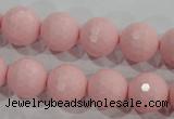 CTU1514 15.5 inches 10mm faceted round synthetic turquoise beads