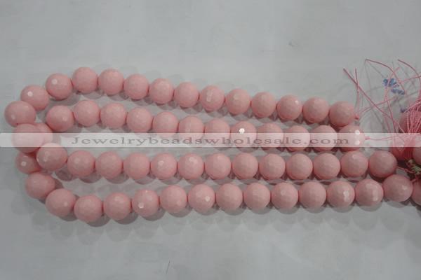 CTU1514 15.5 inches 10mm faceted round synthetic turquoise beads