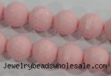 CTU1515 15.5 inches 12mm faceted round synthetic turquoise beads