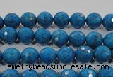 CTU1632 15.5 inches 8mm faceted round synthetic turquoise beads