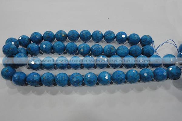 CTU1632 15.5 inches 8mm faceted round synthetic turquoise beads