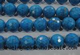 CTU1633 15.5 inches 10mm faceted round synthetic turquoise beads