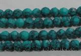 CTU1681 15.5 inches 4mm faceted round synthetic turquoise beads