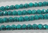 CTU1682 15.5 inches 6mm faceted round synthetic turquoise beads